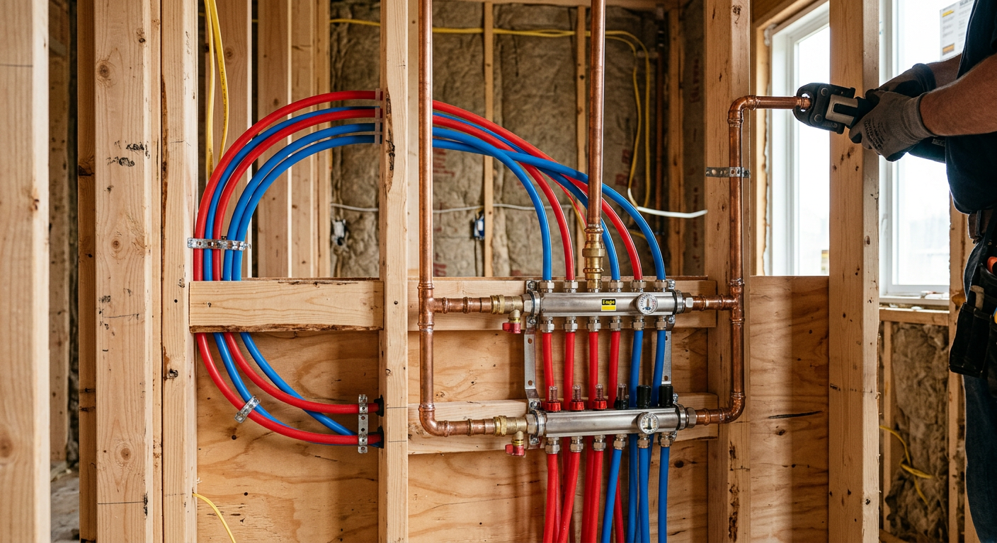 Création de réseau plomberie en cuivre et PER à Malakoff 92